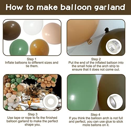 142PCS Safari Balloon Garland Kit with Leaves and Strips