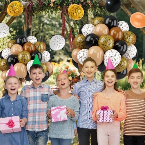 FEYG Cheetah Print Balloons 52PCS Animal Party Decor