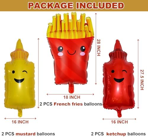 10Pcs Food Themed BBQ Balloons Party Decorations