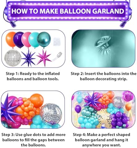 Disco Balloon Arch Kit 125PCS 22 Inch Mylar Balloons