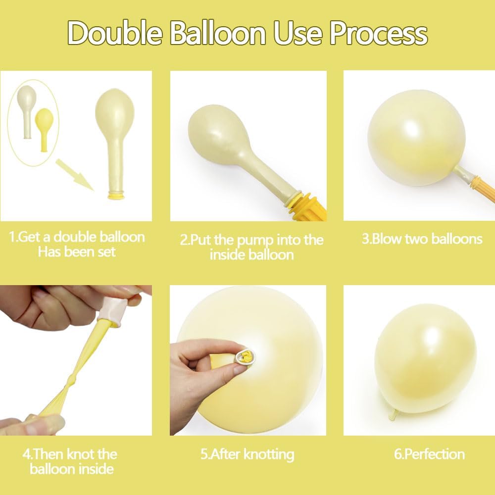 Pastel Yellow Balloon Arch Kit for Parties and Events