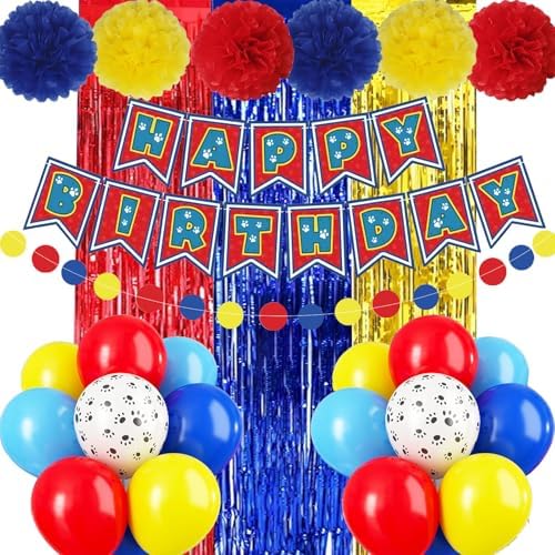 Paw Birthday Decorations Latex Balloons Kit
