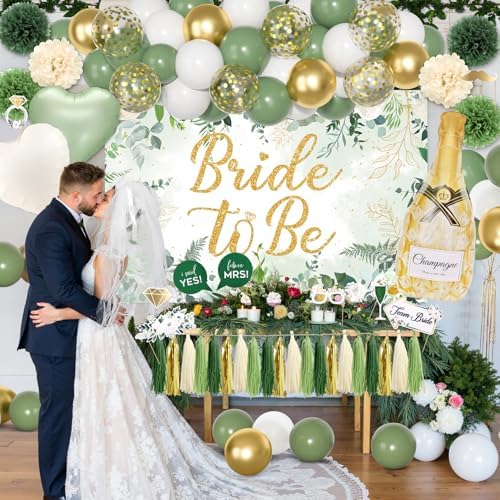 Sage Green Bridal Shower Decorations Set