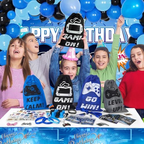 126 PCS Gaming Party Favors with Drawstring Bags