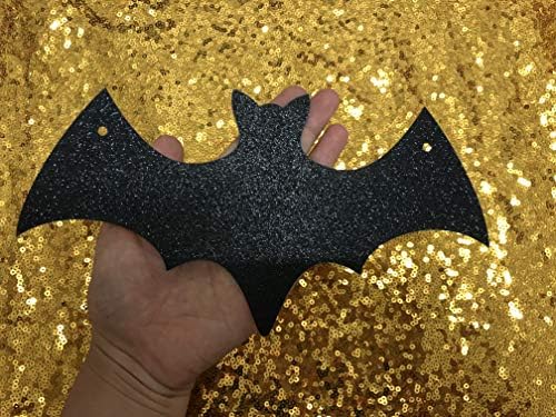 LeeSky Black Glitter Bat Garland Halloween Decor