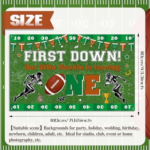 Football 1st Birthday Banner for Boys 5x3ft