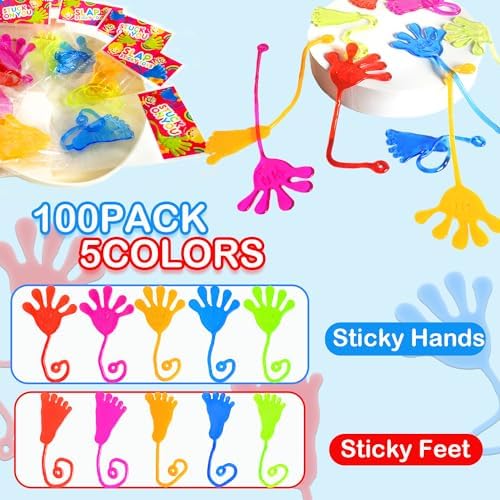 100 pcs Sticky Hands Feet Party Favors for Kids