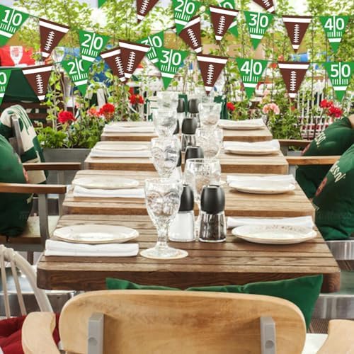 Oigco Football Party Decor Bunting Triangle Flags