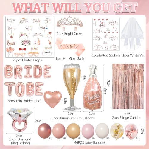 116 Pcs Bachelorette Party Decorations Set