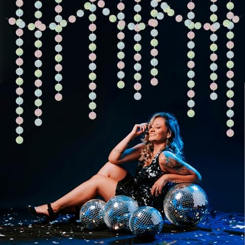 Iridescent Holographic Garland Streamers 52ft Birthday Party Decor