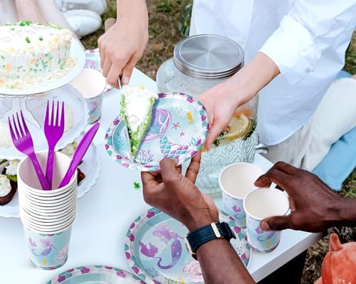 Mermaid Birthday Party Tableware Set for 24 Guests