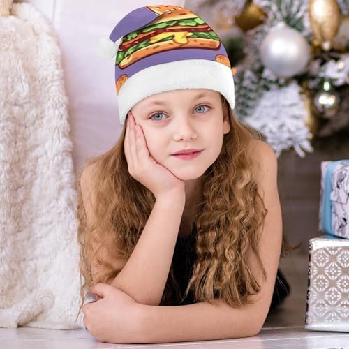 Cartoon Hamburger Christmas Hat for Adults and Kids