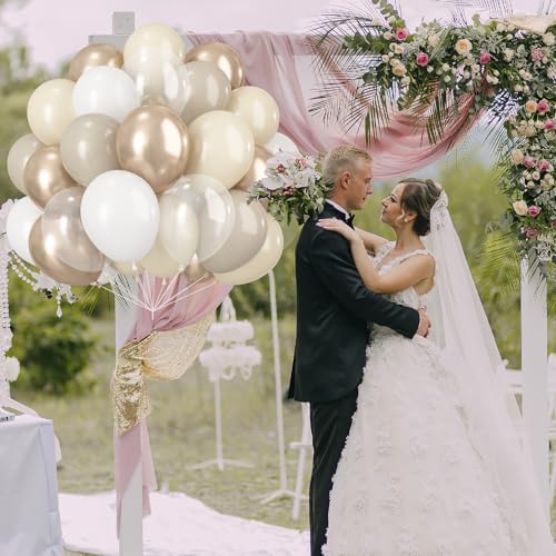 60PCS Beige Gold Balloons Set for Party Decorations