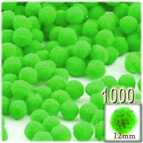 The Crafts Outlet 1000 Piece Pink Pom Poms 12mm Round Acrylic