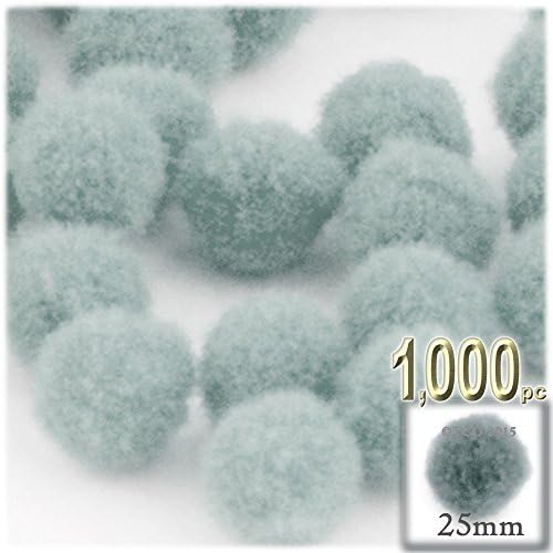 The Crafts Outlet 1000 Piece Acrylic Pom Poms Black 25mm