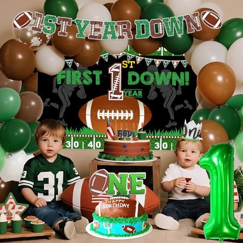 Football 1st Birthday Decorations Banner Set
