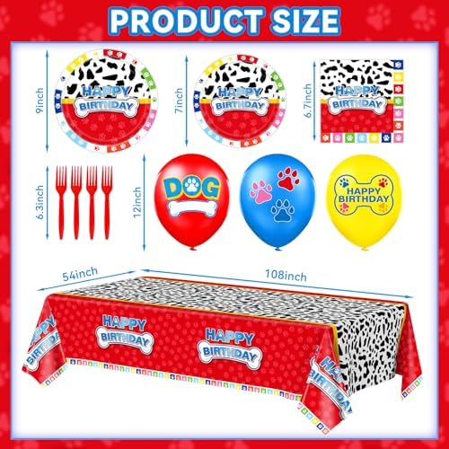 Cartoon Dog Paw Birthday Party Decorations Set