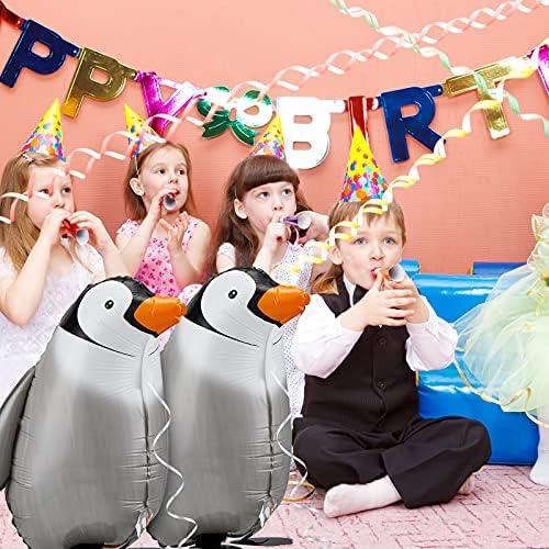 6 Piece Walking Penguin Foil Balloons for Party Decorations