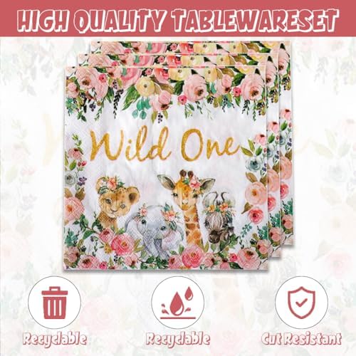 40PCS Wild One Animal Party Supplies Set