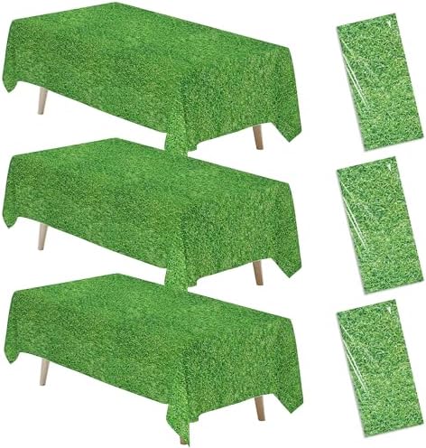 Green Grass Tablecloth 3pcs for Party and Outdoor Events