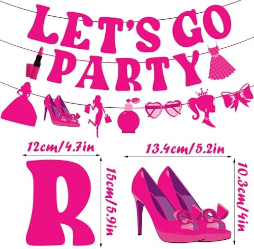 Generic Lets Go Party Hot Pink Banner - 10 Ft