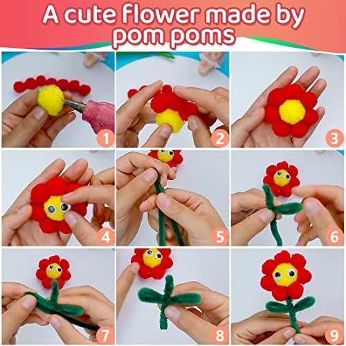 Iooleem White Pom Poms 300pcs 1 Inch Balls for Crafting