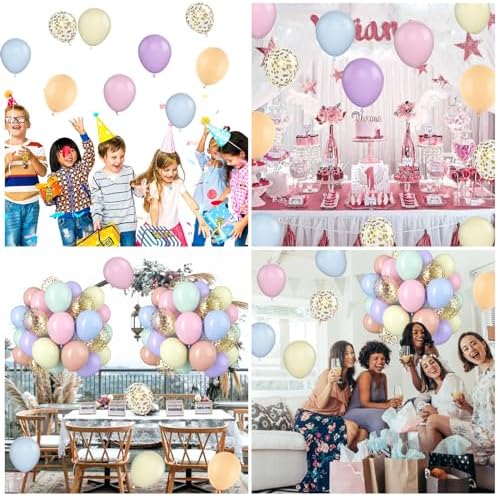 60 PCS Pastel Latex Balloons for Birthday Wedding Decor