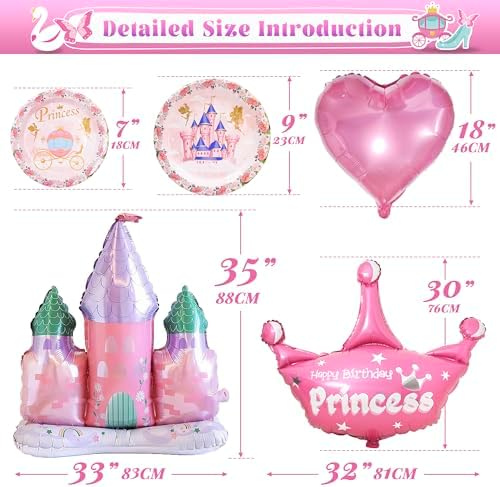 Party Spot 208 Pc Princess Birthday Party Decorations Kit