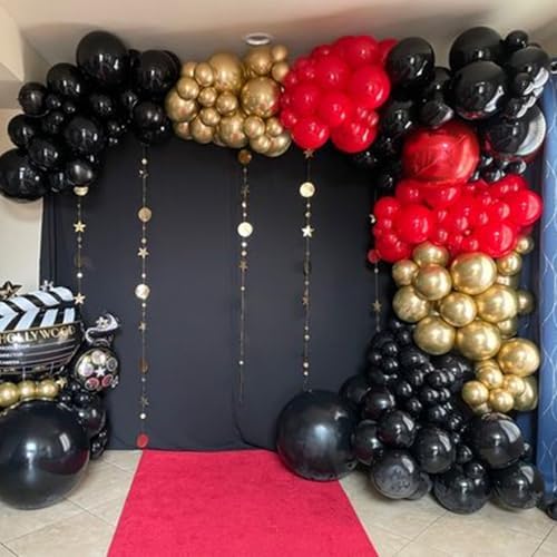 Red Black Gold Balloons 60 Pcs Casino Party Decor