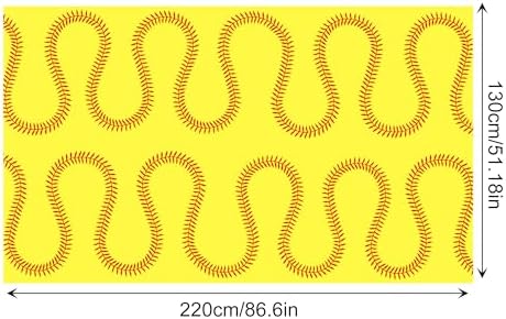 CC HOME Yellow Softball Themed Table Cover 54x87 Inch