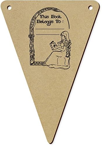 Azeeda 5 x 140mm This Book Belongs to Wooden Bunting Flags