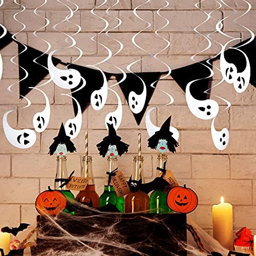 Zonon Halloween Decorations 24-Piece Spiral Ghost Set