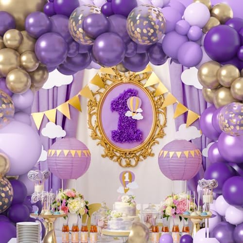 150Pcs Purple Balloon Garland Arch Kit for Birthday Parties