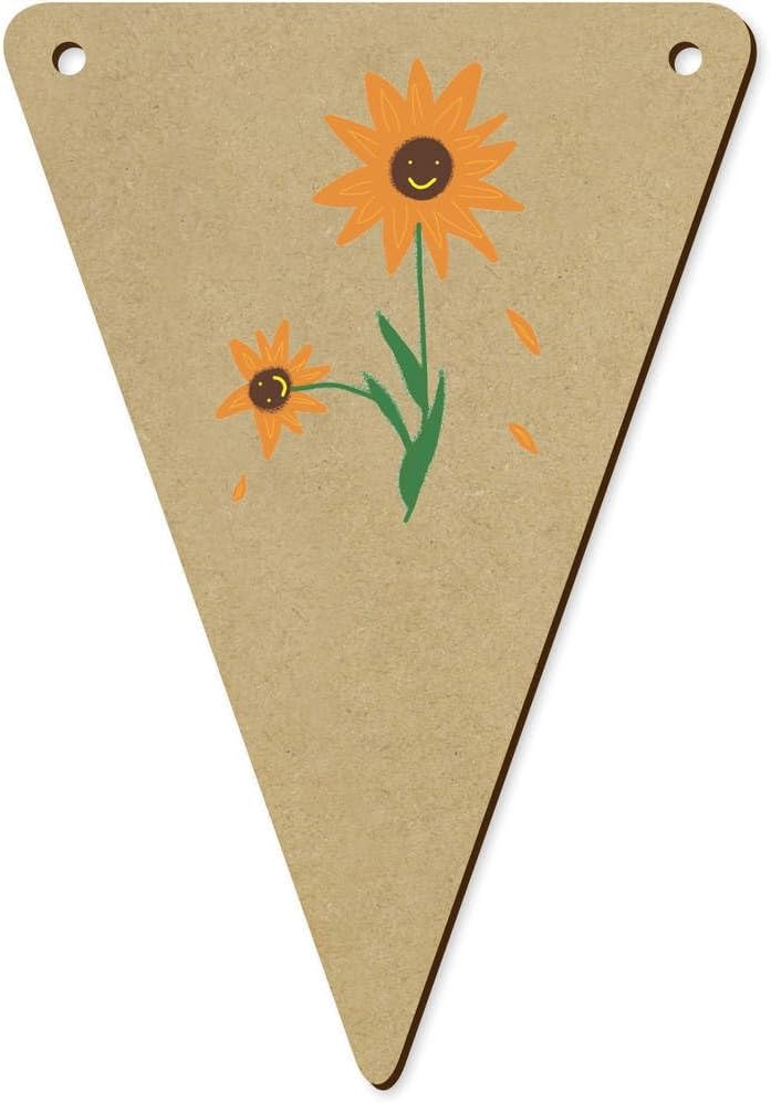 5 x 140mm Flower Family in Full Bloom Wooden Bunting Flags
