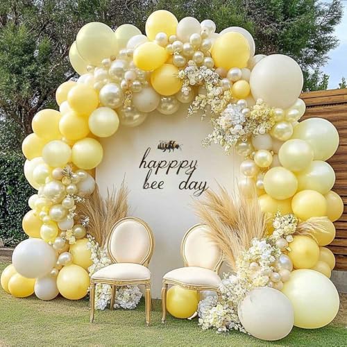 Pastel Yellow Balloon Arch Kit for Parties and Events
