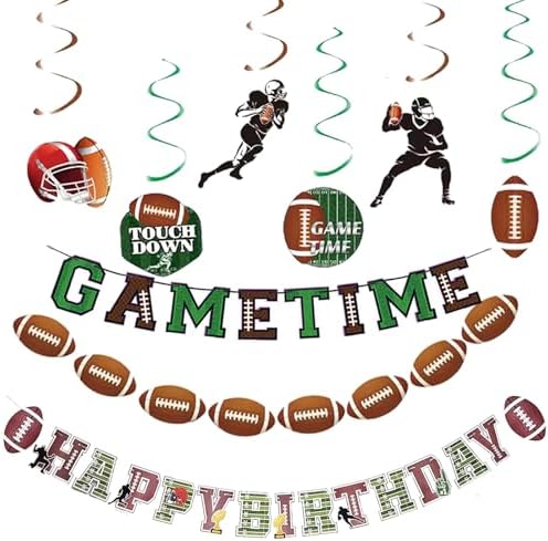 Football Happy Birthday Banner Party Decorations