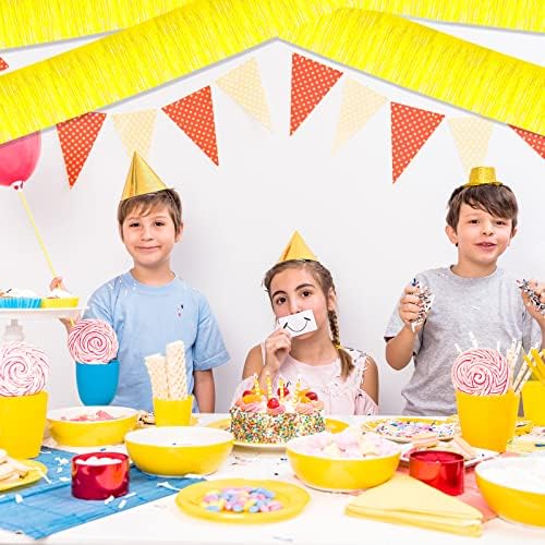 10 Pack Yellow Metallic Tinsel Garland for Decorations