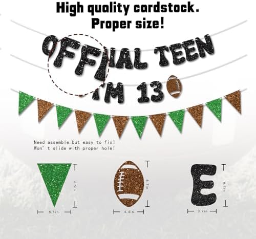 Vofrise Football 13th Birthday Banner for Boys