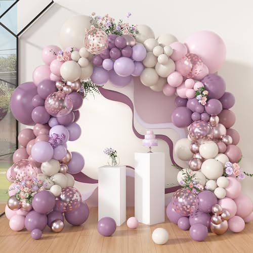 Amandir 173Pcs Dusty Purple Balloon Arch Kit