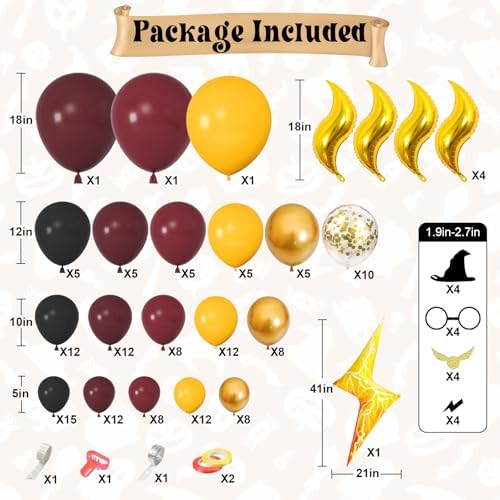 Ouddy Life Magical Wizard School Balloons Arch Kit 172pcs