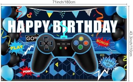 Skylety 34 Piece Gamer Birthday Party Decor Set