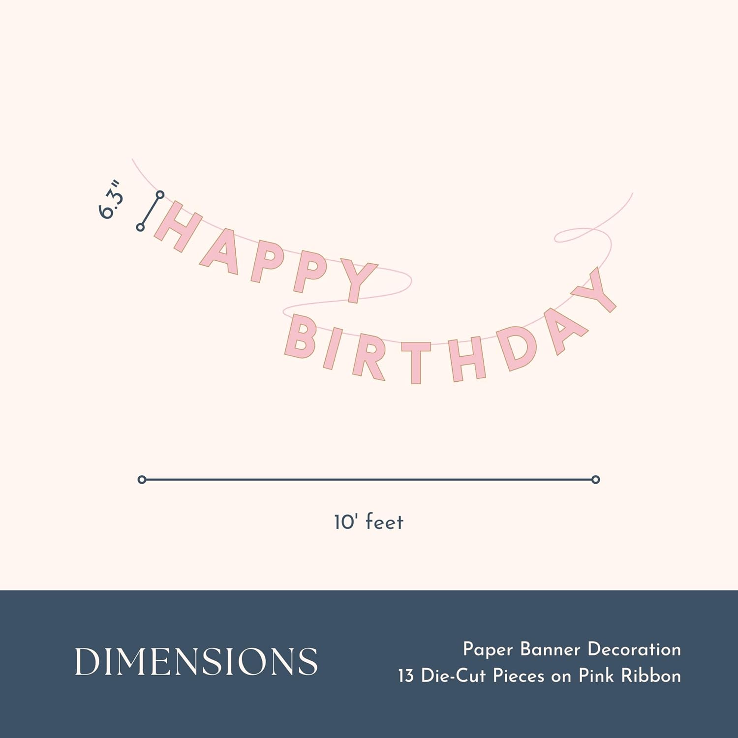 Bonjour Fte Signature Happy Birthday Banner - 10 Foot Long