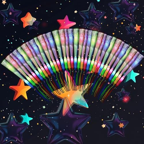 12 Pcs LED Fiber Optic Wand Glow Wands for Parties