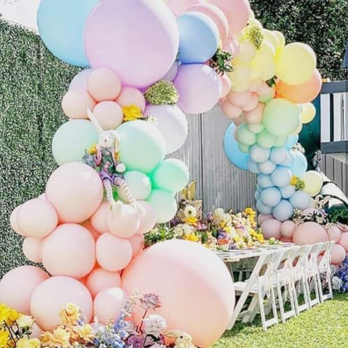 105pcs Pastel Balloons Arch Garland Kit with Gold Confetti Balloons