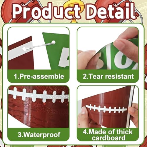 4Pcs Football Triangle Banner Decorations for Parties
