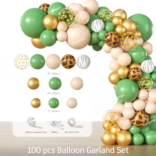 Cocomigo 260PCS Safari Baby Shower Decor Set