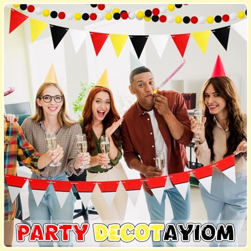 5 Pcs Cartoon Birthday Party Decor Banners Flags