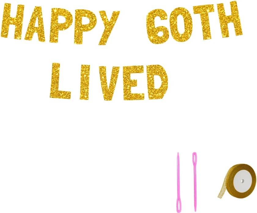 Meowoo Sparkling Gold Glitter Birthday Banner