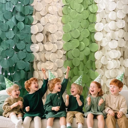Pinkblume 205 Ft Sage Green Circle Dot Garland Backdrop