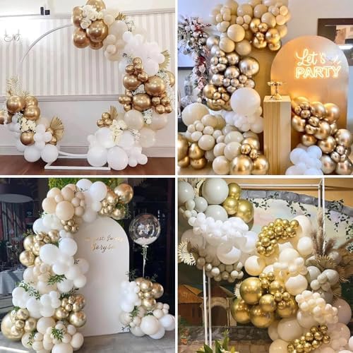 60PCS Beige Gold Balloons Set for Party Decorations